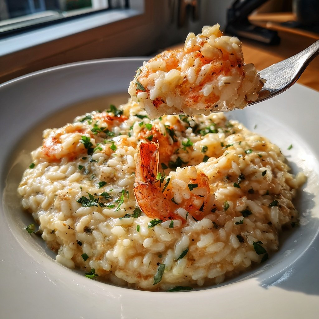 Risotto mit Garnelen und Knoblauch