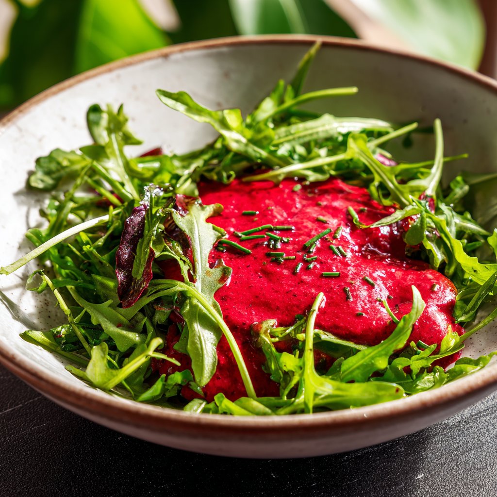 Rucolasalat mit Himbeerdressing