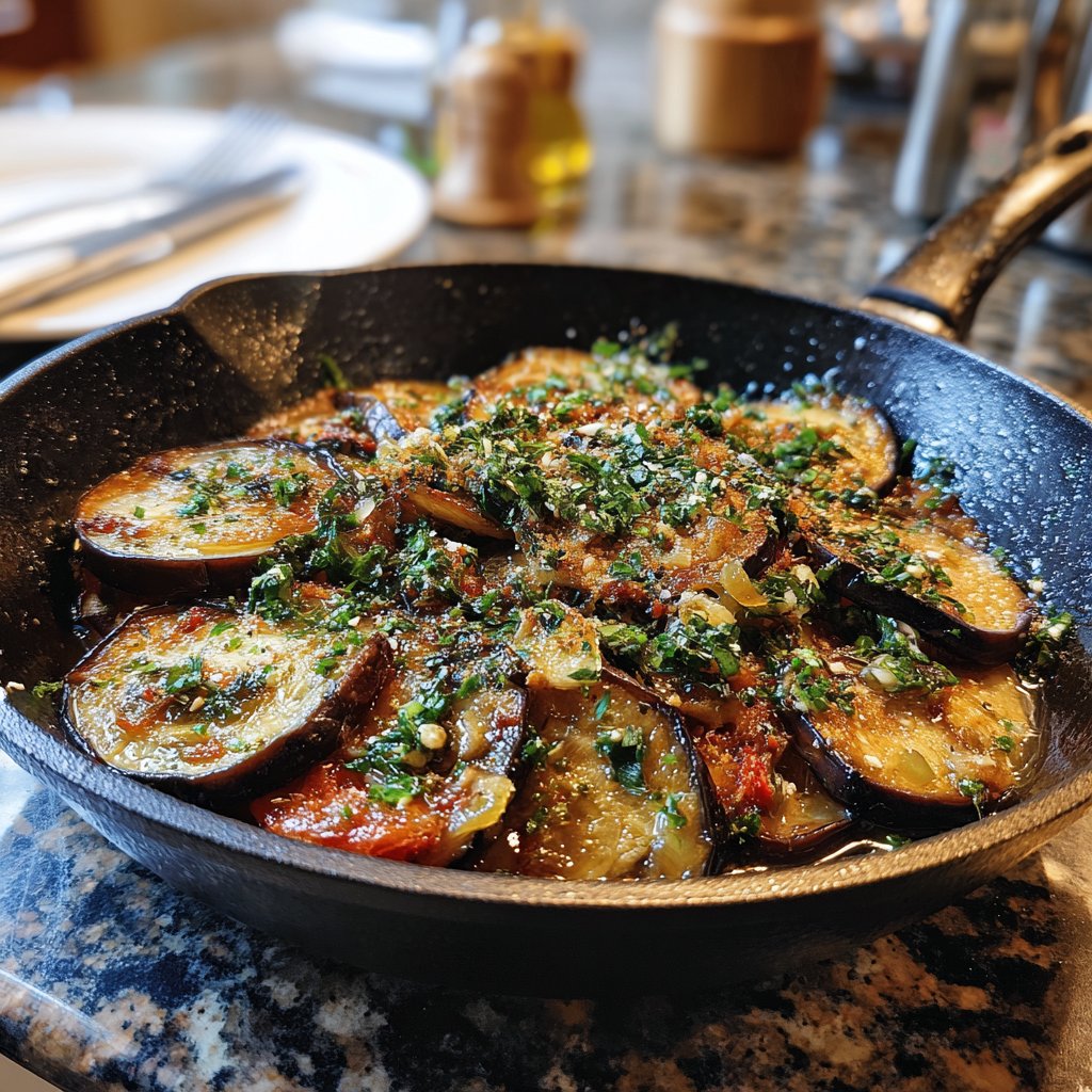 Auberginenpfanne herzhaft