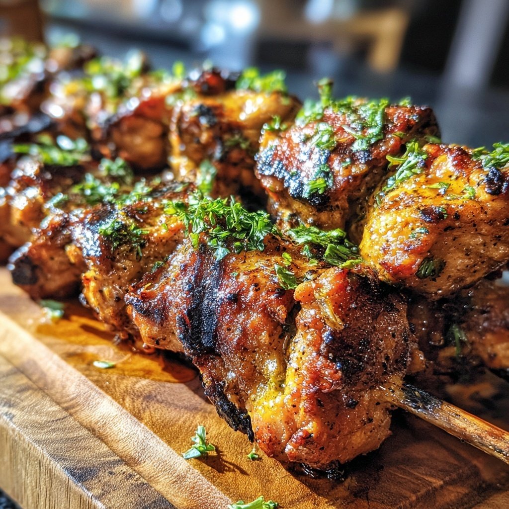 Gegrillte Hähnchenspieße