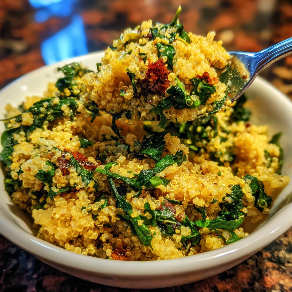 Quinoa mit Spinat und Zitrone