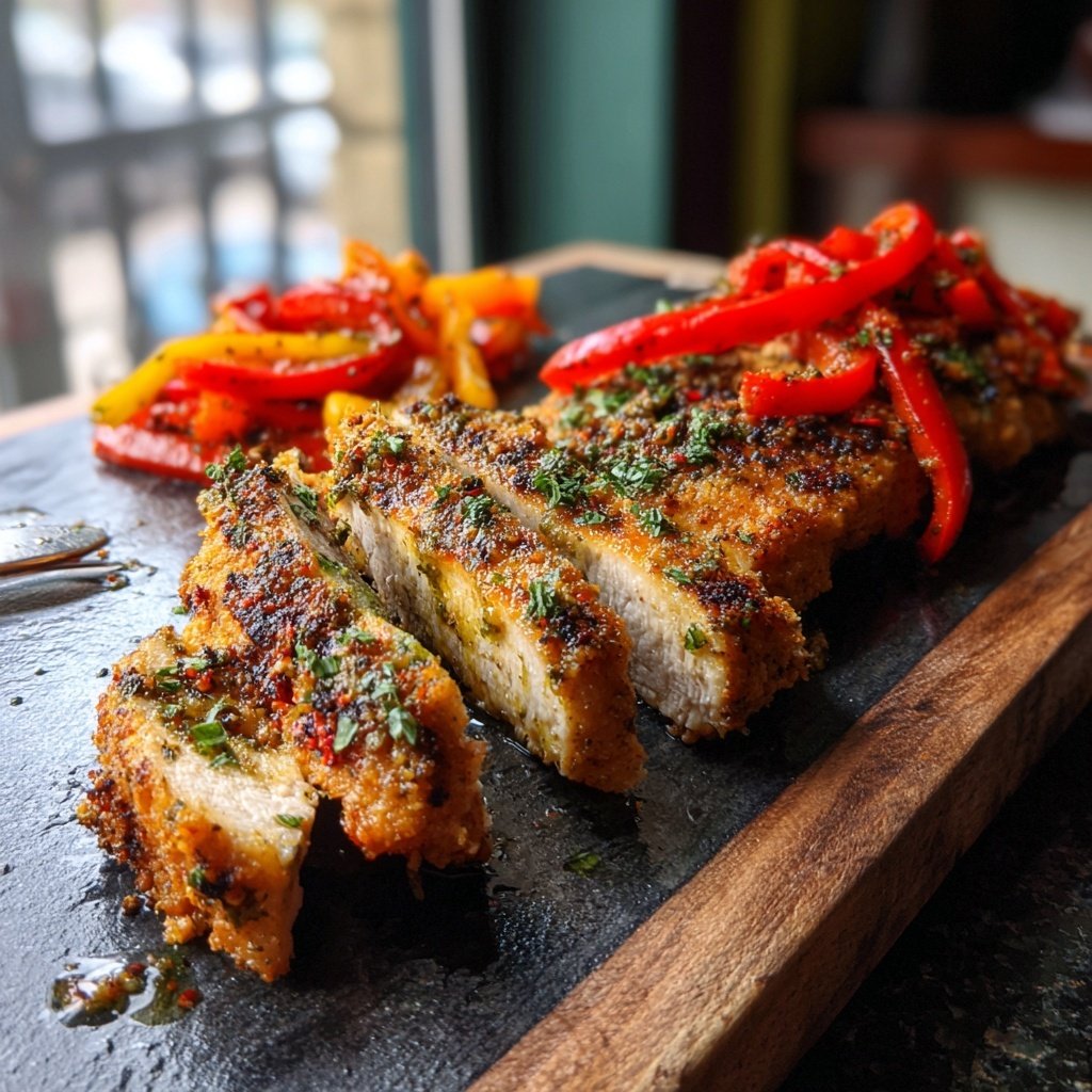 Gegrilltes Putenschnitzel Mit Paprika