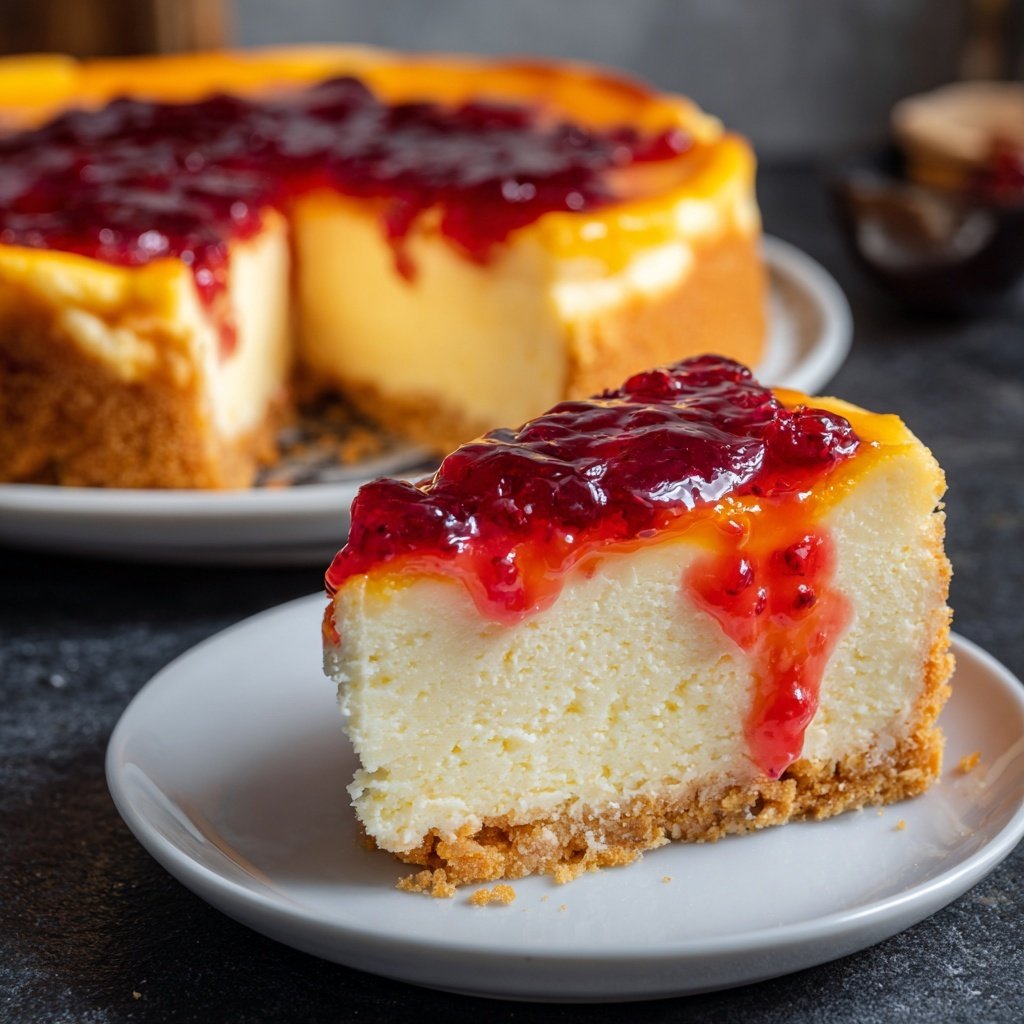 Käsekuchen mit Fruchtspiegel