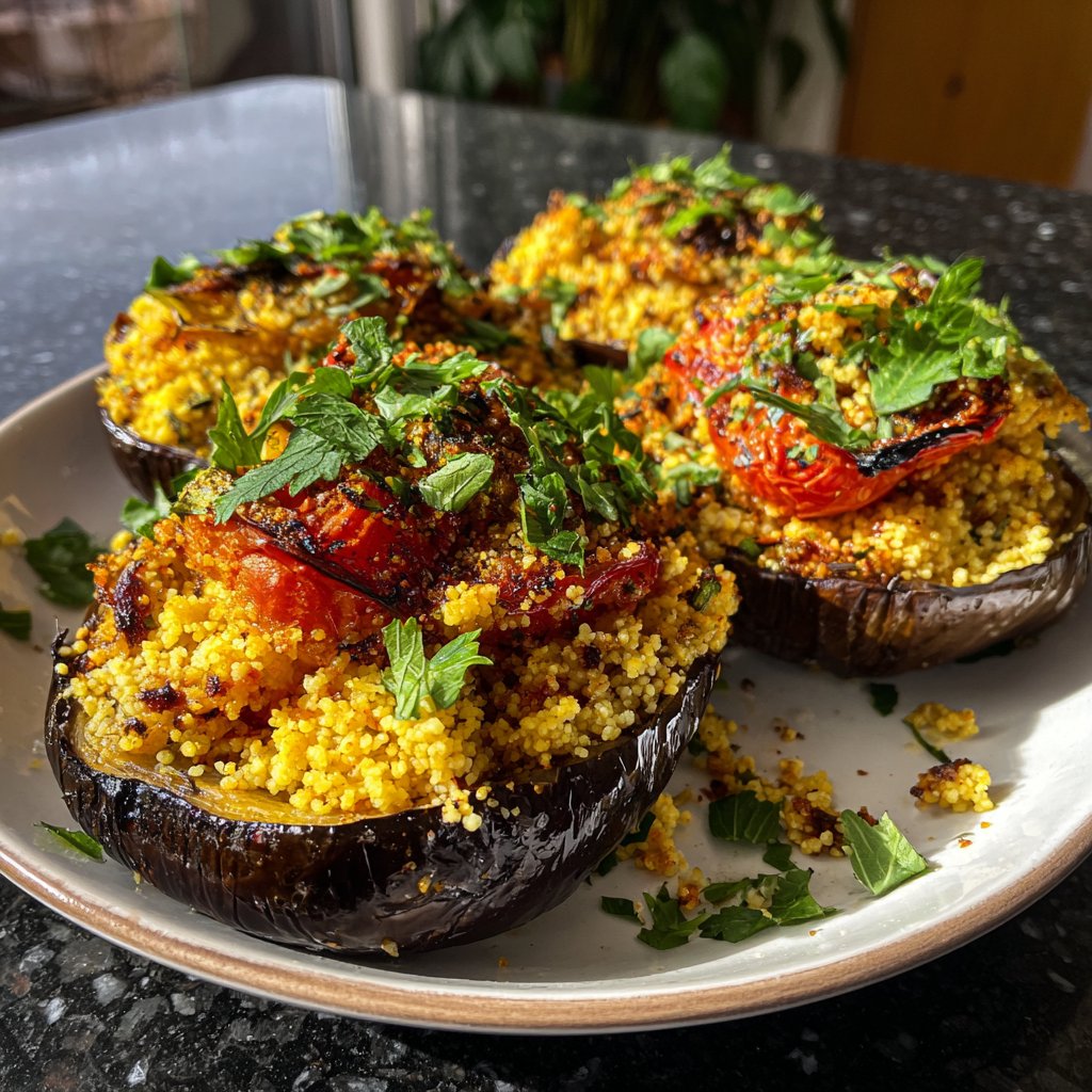 Gefüllte Auberginen mit Couscous