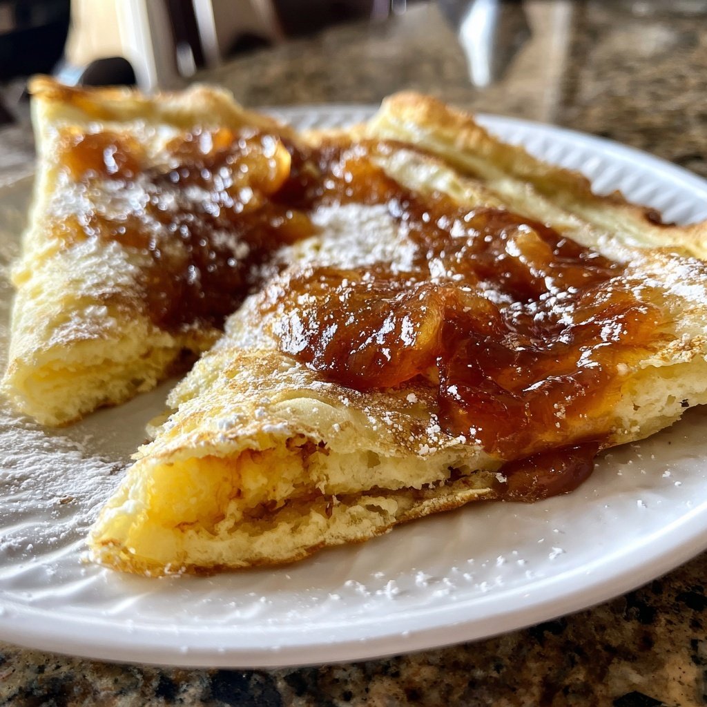 Pfannkuchen mit Pflaumenkompott