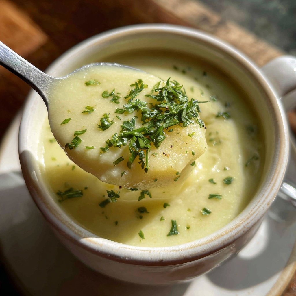 Blumenkohlsuppe mit Kartoffeln und Kräutern