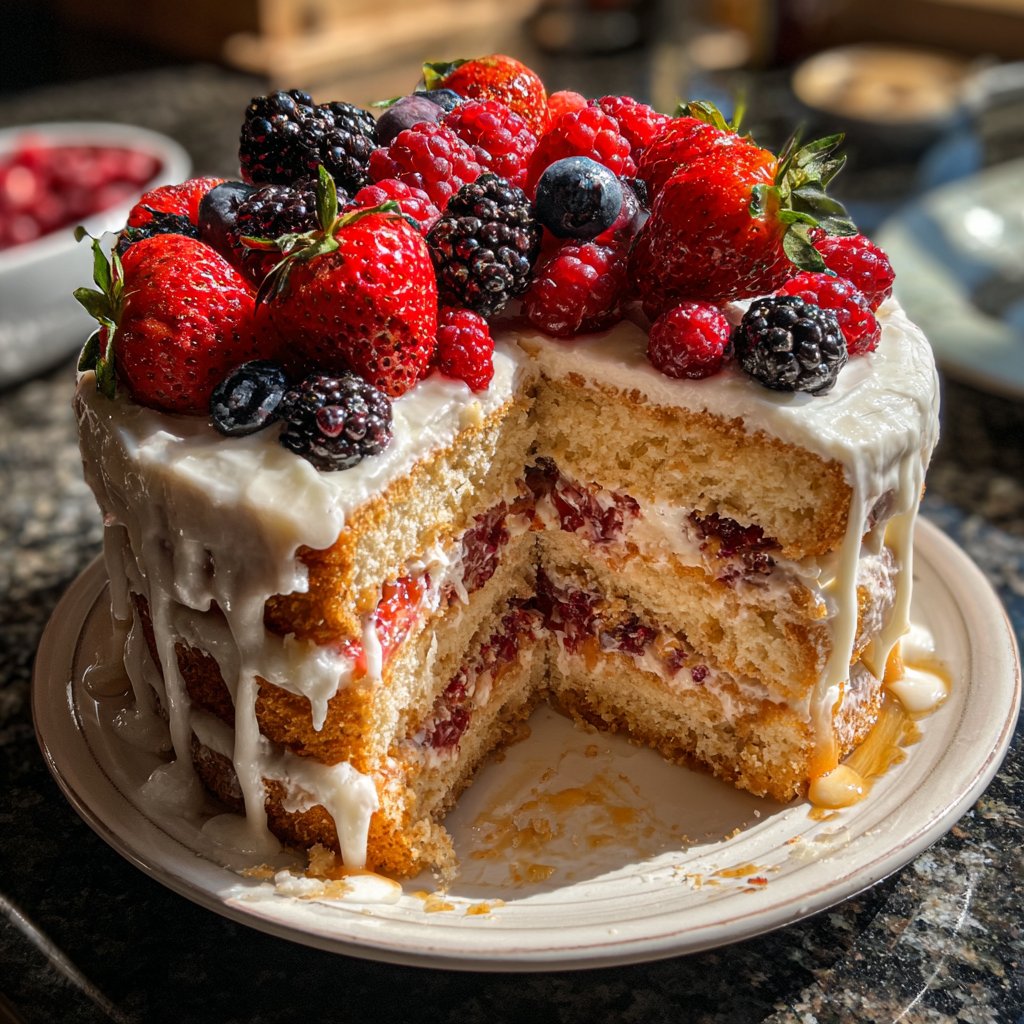Geburtstagskuchen mit Beeren