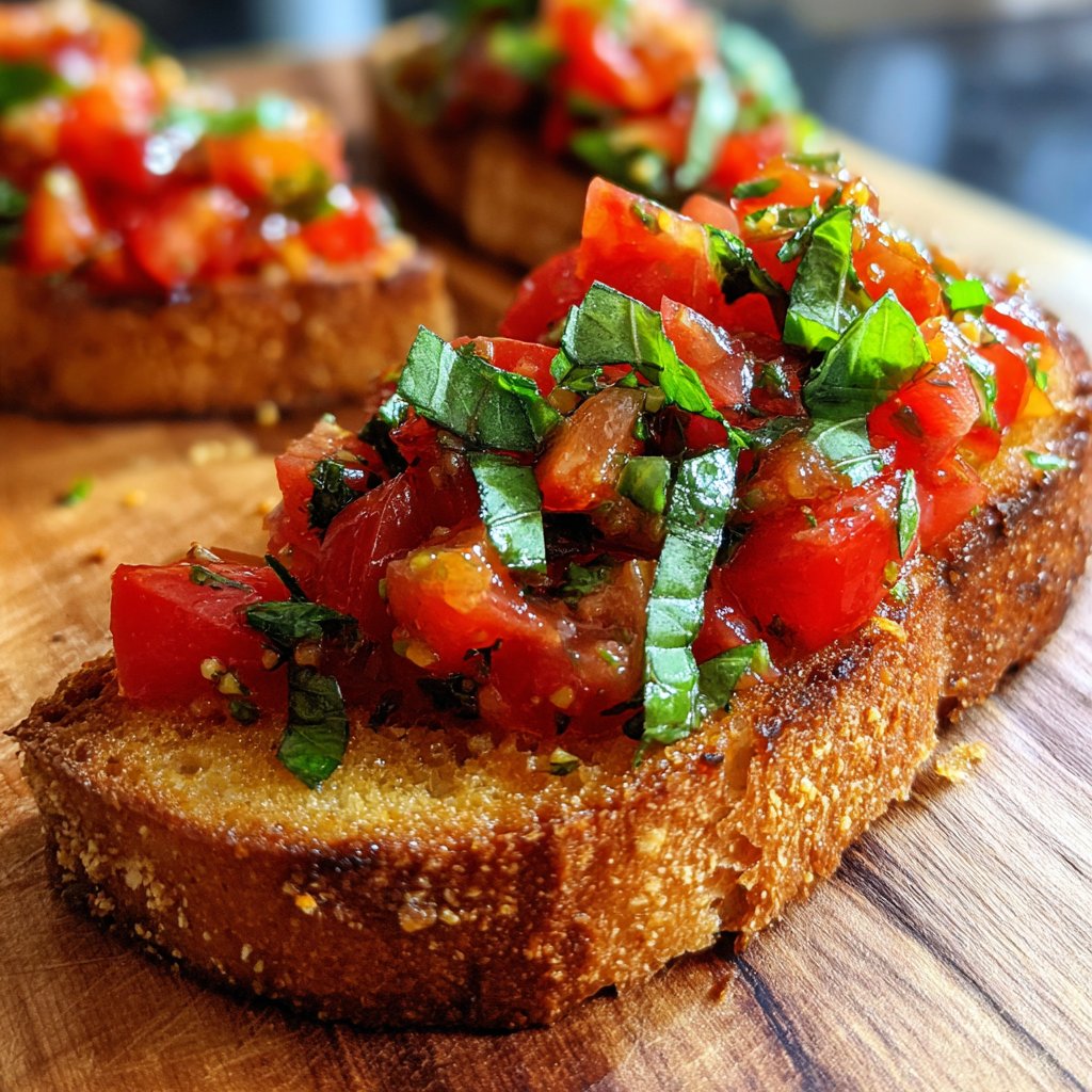 Bruschetta mit Tomaten und Basilikum